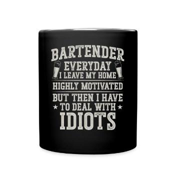 Bartender Mixologist Bartender - Full Colour Mug - black - Front