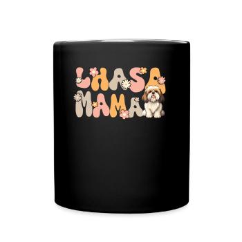 Lhasa Apso Groovy Lhasa Mama - Tasse einfarbig - Schwarz - Vorne