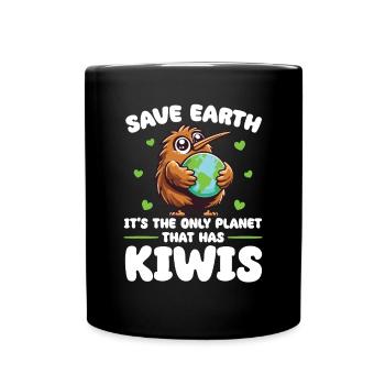 Ist der einzige Planet mit Kiwis Vögel Earth Day - Tasse einfarbig - Schwarz - Vorne