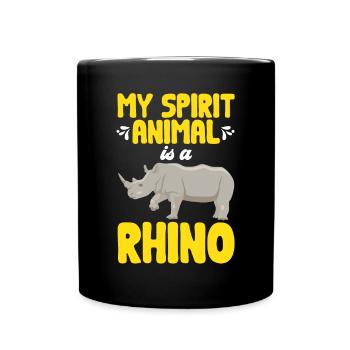 Nashorn Rhino Einhorn - Tasse einfarbig - Schwarz - Vorne