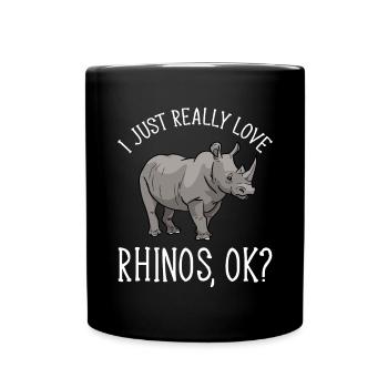 Nashorn Rhino Einhorn - Tasse einfarbig - Schwarz - Vorne