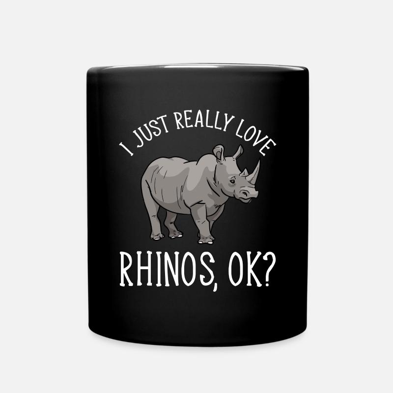 Rhino Rhino Unicorn - Full Colour Mug - black