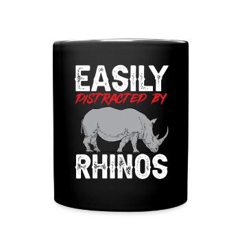 Nashorn Rhino Einhorn - Tasse einfarbig - Schwarz - Vorne