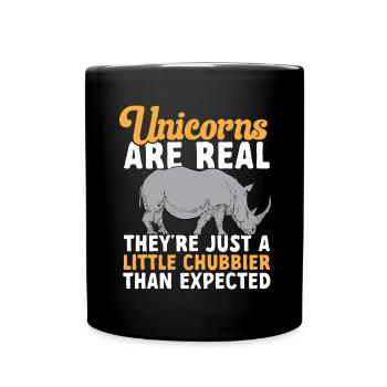 Nashorn Rhino Einhorn - Tasse einfarbig - Schwarz - Vorne