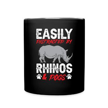 Nashorn Rhino Einhorn - Tasse einfarbig - Schwarz - Vorne
