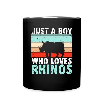 Nashorn Rhino Einhorn - Tasse einfarbig - Schwarz - Vorne