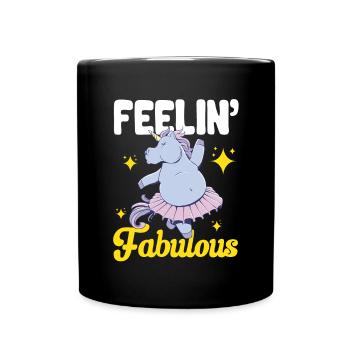 Nashorn Rhino Einhorn - Tasse einfarbig - Schwarz - Vorne