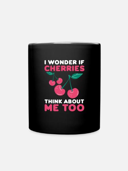 Kirsche Kirschbaum Kirschblüte Frucht Geschenk - Tasse einfarbig - Schwarz