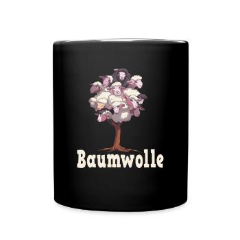 Baumwolle Schafe für einen Schafliebhaber - Tasse einfarbig - Schwarz - Vorne