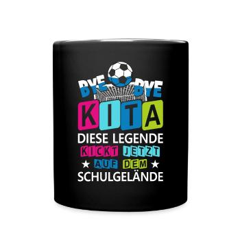 Einschulung Schulkind Kindergarten Kita Geschenk - Tasse einfarbig - Schwarz - Vorne