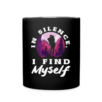 In Silence I Find Myself Hiking - Full Colour Mug - black - Front