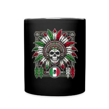 Aztec Warrior Indigenous Mexican Aztec Jaguar - Full Colour Mug - black - Front