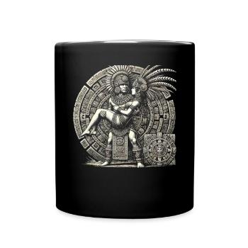 Aztekenkrieger Indigener mexikanischer Azteken-Jaguar - Tasse einfarbig - Schwarz - Vorne