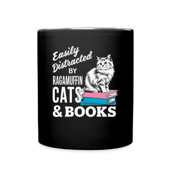 Katze Ragamuffin Geschenk - Tasse einfarbig - Schwarz - Vorne