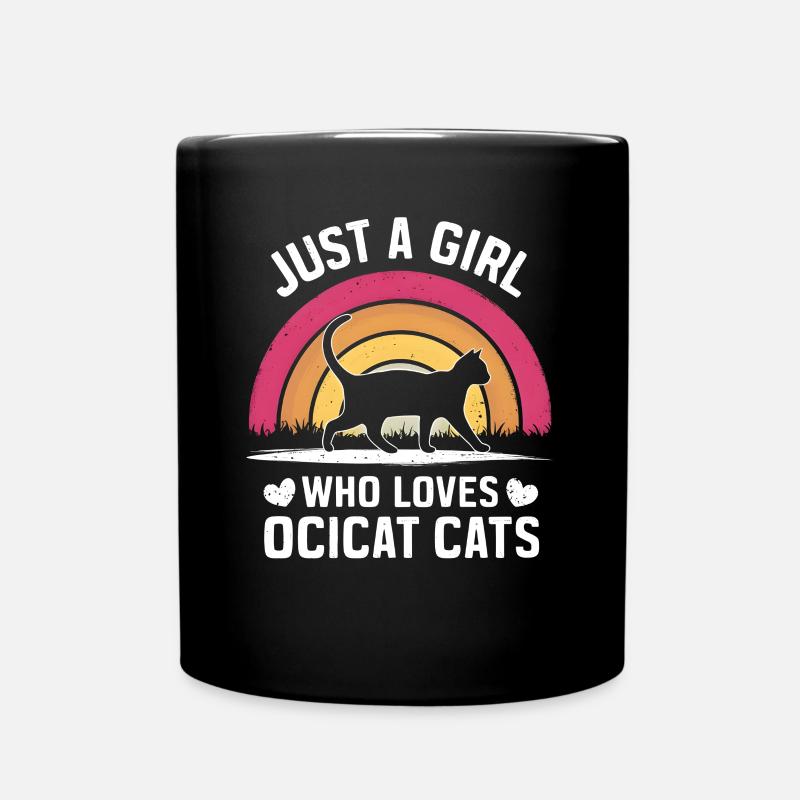 Katze Ocicat Geschenk - Tasse einfarbig - Schwarz