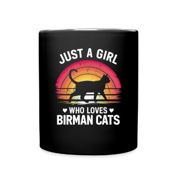 Katze Birma Geschenk - Tasse einfarbig - Schwarz - Vorne