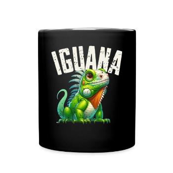 Leguan - Tasse einfarbig - Schwarz - Vorne