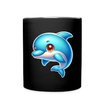 Delfin - Tasse einfarbig - Schwarz - Vorne