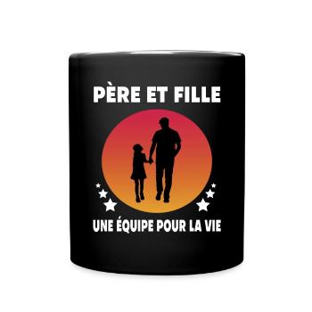 Dad Father and Daughter Vintage Humor Father Dad - Full Colour Mug - black - Front