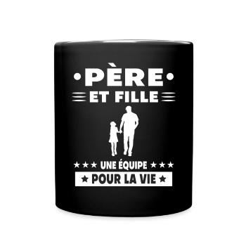 Vintage Papa Vater und Tochter Vater Papa - Tasse einfarbig - Schwarz - Vorne