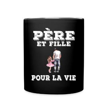 Vater und Tochter Papa Vatertagsgeschenk - Tasse einfarbig - Schwarz - Vorne