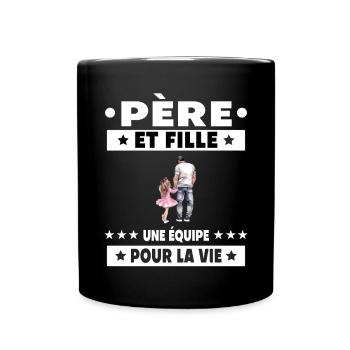 Vater Tochter Papa Vater Vatertag - Tasse einfarbig - Schwarz - Vorne