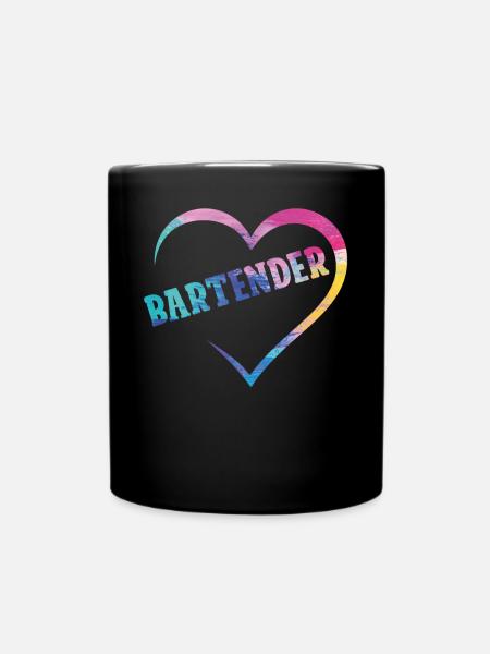 Bartender Mixologist Heart - Tasse einfarbig - Schwarz