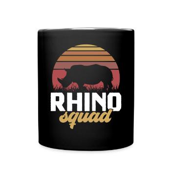 Nashorn Rhino Einhorn - Tasse einfarbig - Schwarz - Vorne