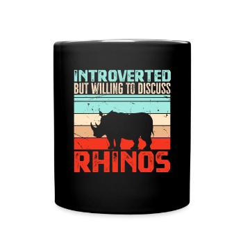 Nashorn Rhino Einhorn - Tasse einfarbig - Schwarz - Vorne