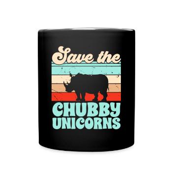 Nashorn Rhino Einhorn - Tasse einfarbig - Schwarz - Vorne