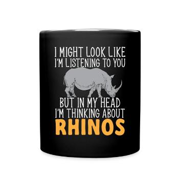 Nashorn Rhino Einhorn - Tasse einfarbig - Schwarz - Vorne