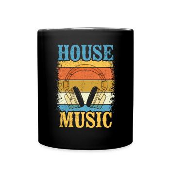 House Musik - Tasse einfarbig - Schwarz - Vorne
