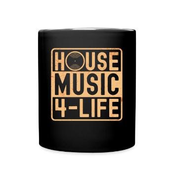 House Musik - Tasse einfarbig - Schwarz - Vorne