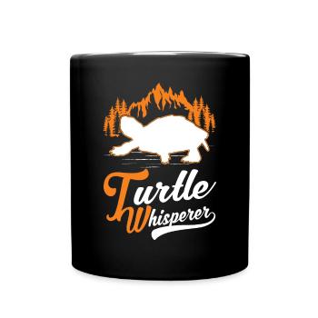 Turtle Whisper Nature Forest Mountains - Full Colour Mug - black - Front