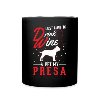Presa Canario and wine Dogo Canario - Full Colour Mug - black - Front