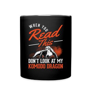 Komodowaran Waran Komododrache - Tasse einfarbig - Schwarz - Vorne