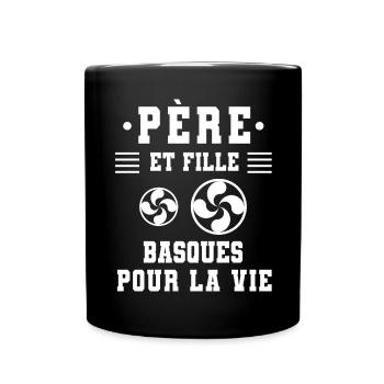 père et fille papa basque - Mug uni - noir - Devant