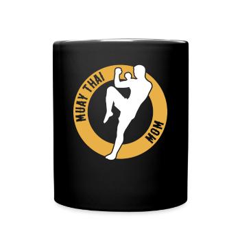 Muay Thai Fighter Mama Muay Thai Mom - Tasse einfarbig - Schwarz - Vorne