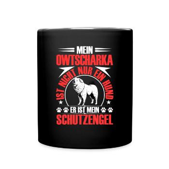 Ovcharka protects me Caucasian Ovcharka - Full Colour Mug - black - Front