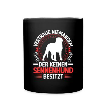 Sennenhund Ich besitze einen Schweizer Sennenhund - Tasse einfarbig - Schwarz - Vorne