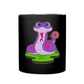 Schlange Donut - Tasse einfarbig - Schwarz - Vorne
