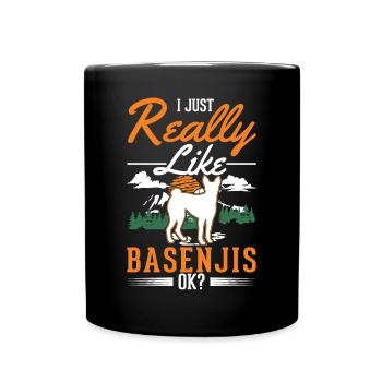 J’aime juste Basenjis - Mug uni - noir - Devant