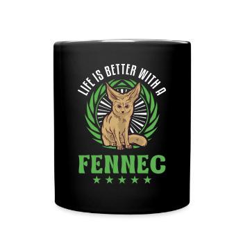 La vie est meilleure avec un fennec - Mug uni - noir - Devant
