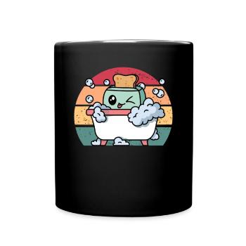Toaster-Bad Lustiges Retro-Live-Laugh-Toaster-Bad - Tasse einfarbig - Schwarz - Vorne