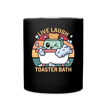 Toaster-Bad Lustiges Retro-Live-Laugh-Toaster-Bad - Tasse einfarbig - Schwarz - Vorne