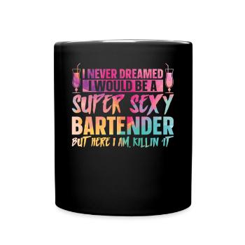 Bartender Mixologist I Never - Full Colour Mug - black - Front