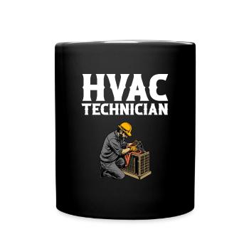 HVAC Technician, american flag HVAC - Tasse einfarbig - Schwarz - Vorne