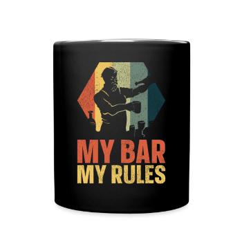 Bartender Mixologist My Bar My - Full Colour Mug - black - Front