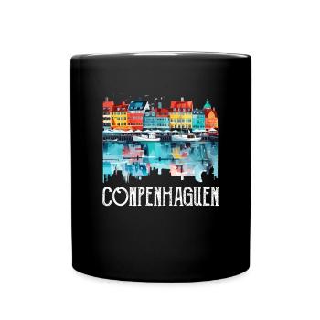 Copenhagen Denmark - Tasse einfarbig - Schwarz - Vorne
