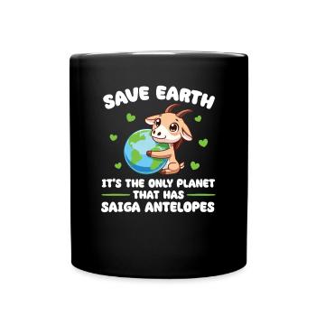Is the only planet with saiga antelope Earth Day - Full Colour Mug - black - Front